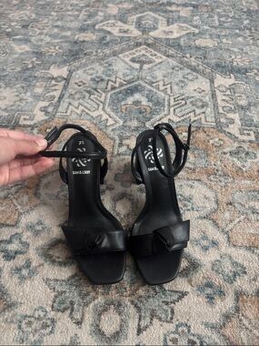Sam & Libby Black Knot Ankle-Strap Heels